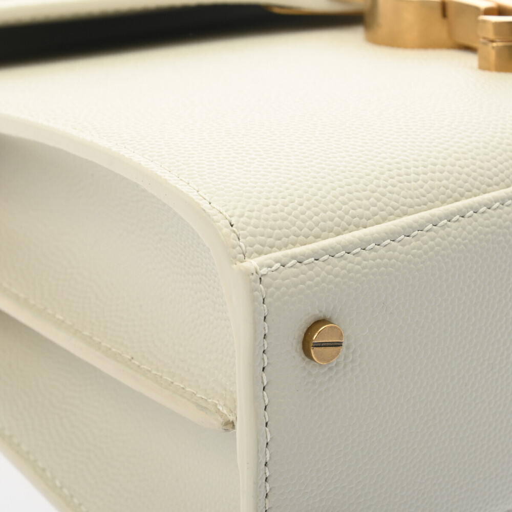 SAINT LAURENT Cassandra Shoulder Bag White Leather - Picture 6 of 11